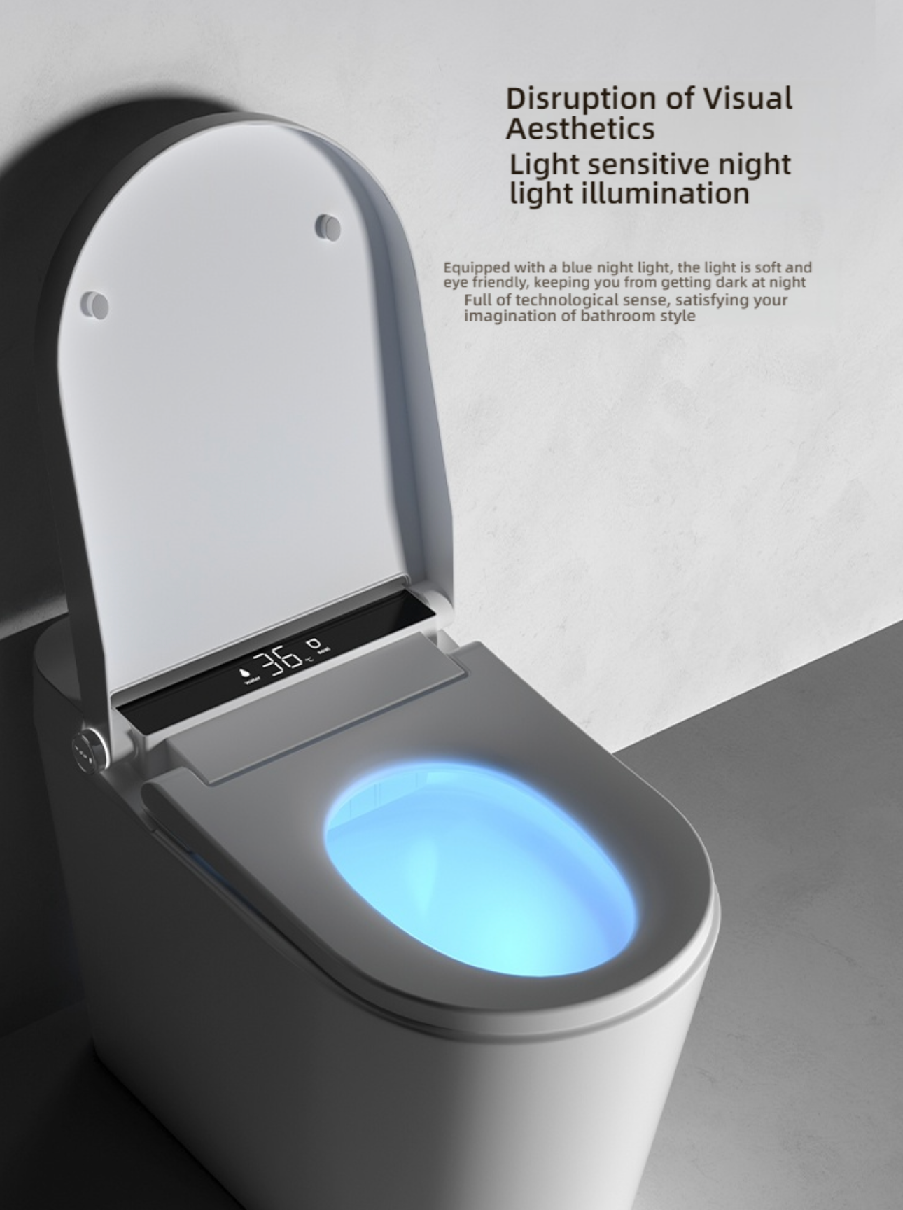 IPX4 Fully Automatic Ceramic Intelligent Toilet Heated Seat Remote Control Dual-Flush Smart Toilets for Bathroom
