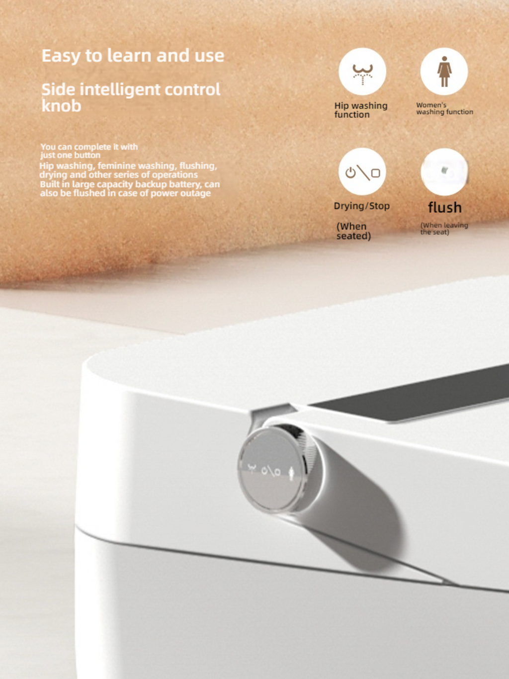 IPX4 Fully Automatic Ceramic Intelligent Toilet Heated Seat Remote Control Dual-Flush Smart Toilets for Bathroom