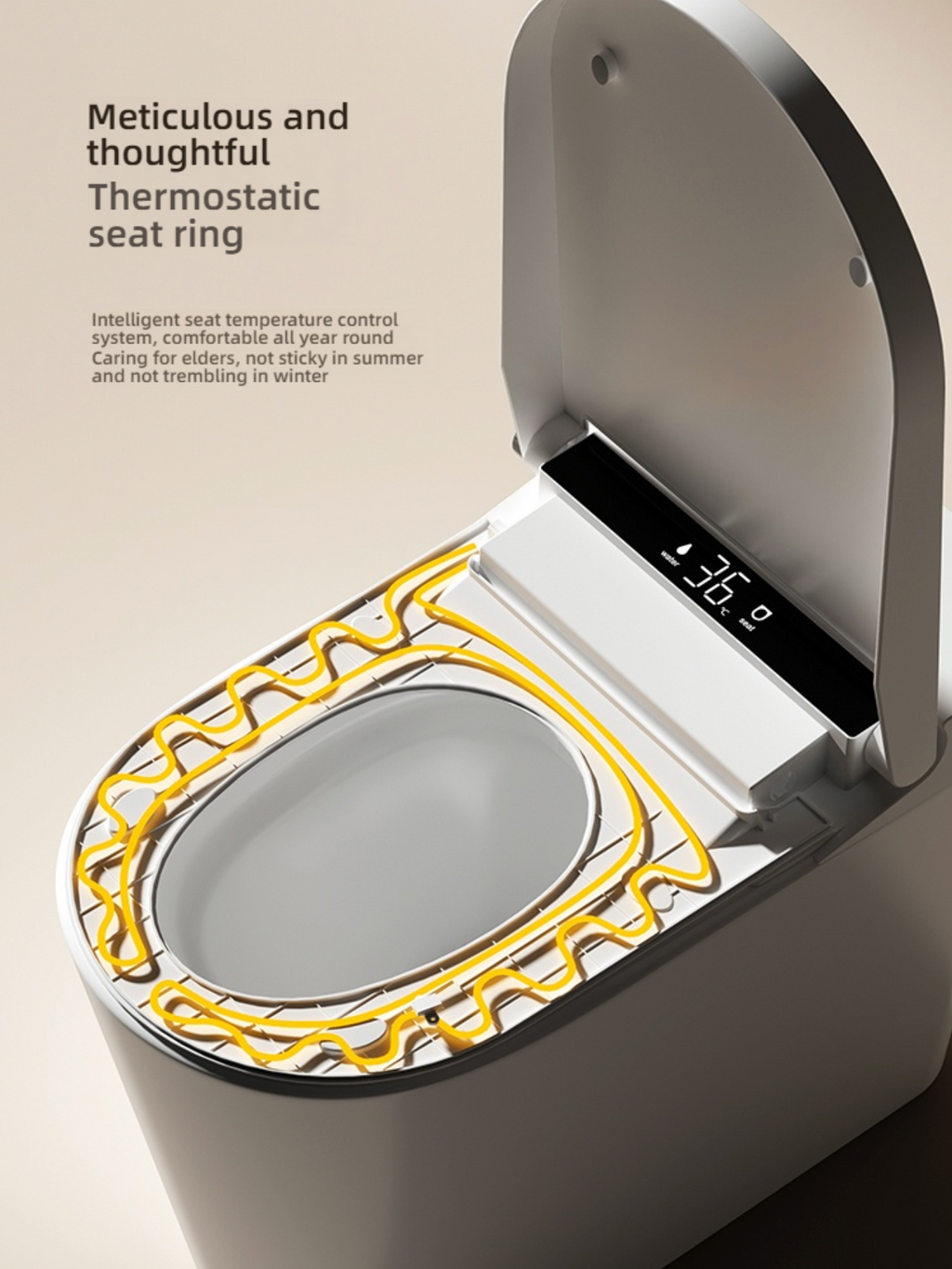 IPX4 Fully Automatic Ceramic Intelligent Toilet Heated Seat Remote Control Dual-Flush Smart Toilets for Bathroom