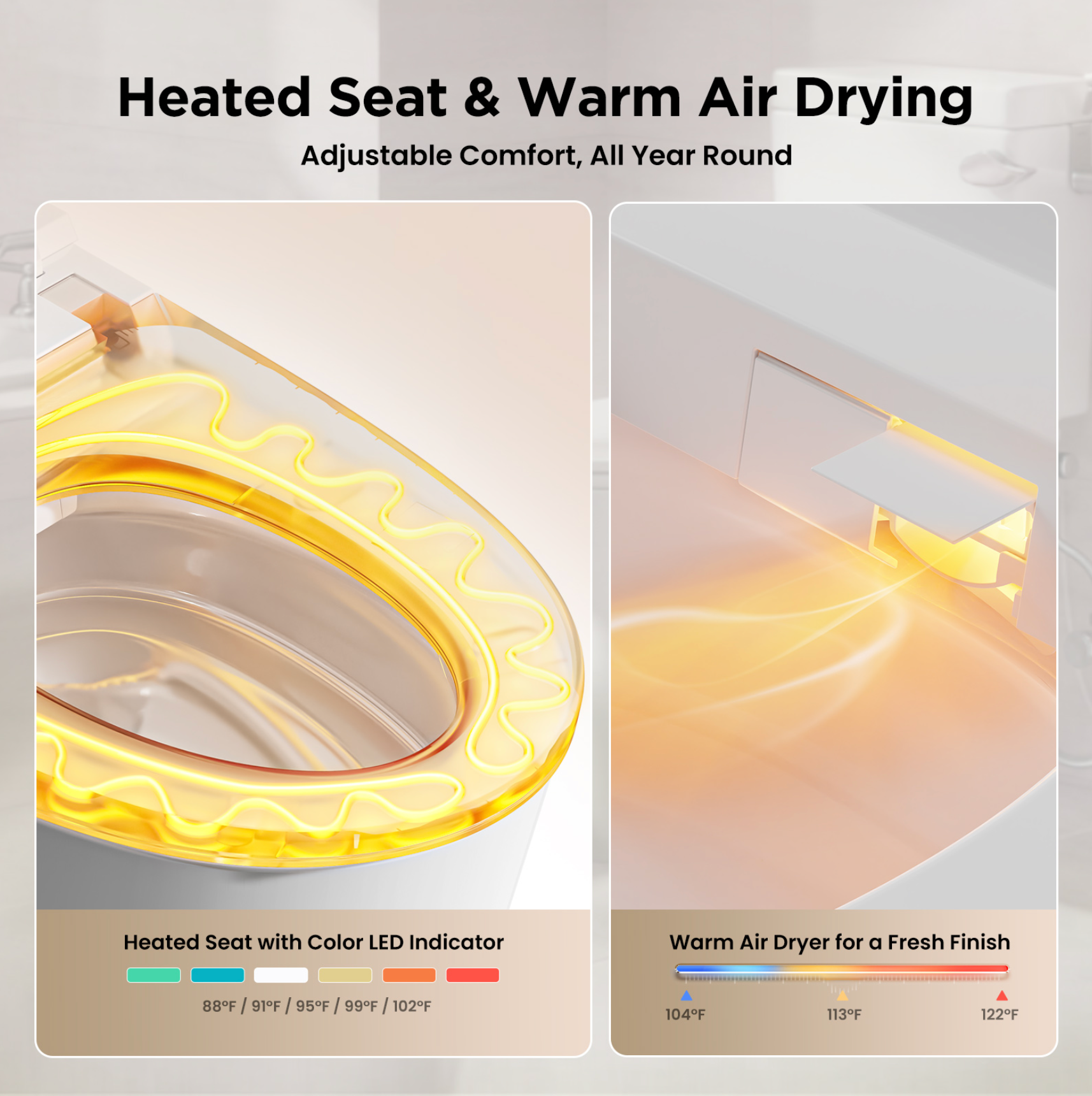JOMOO New Design 110V Floor Mounted Smart Toilet High-end Bathroom Heated Seat & Warm Air Drying Foot Sensor Smart Toilet