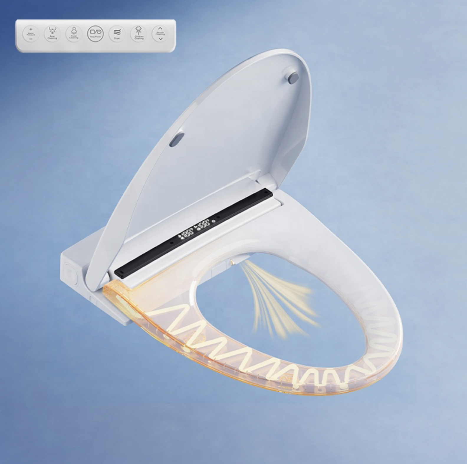 V-Shaped Design Smart Bidet Toilet Seat Thin Lid Electric Heated Toilet Cover Intelligent Toilet Seat