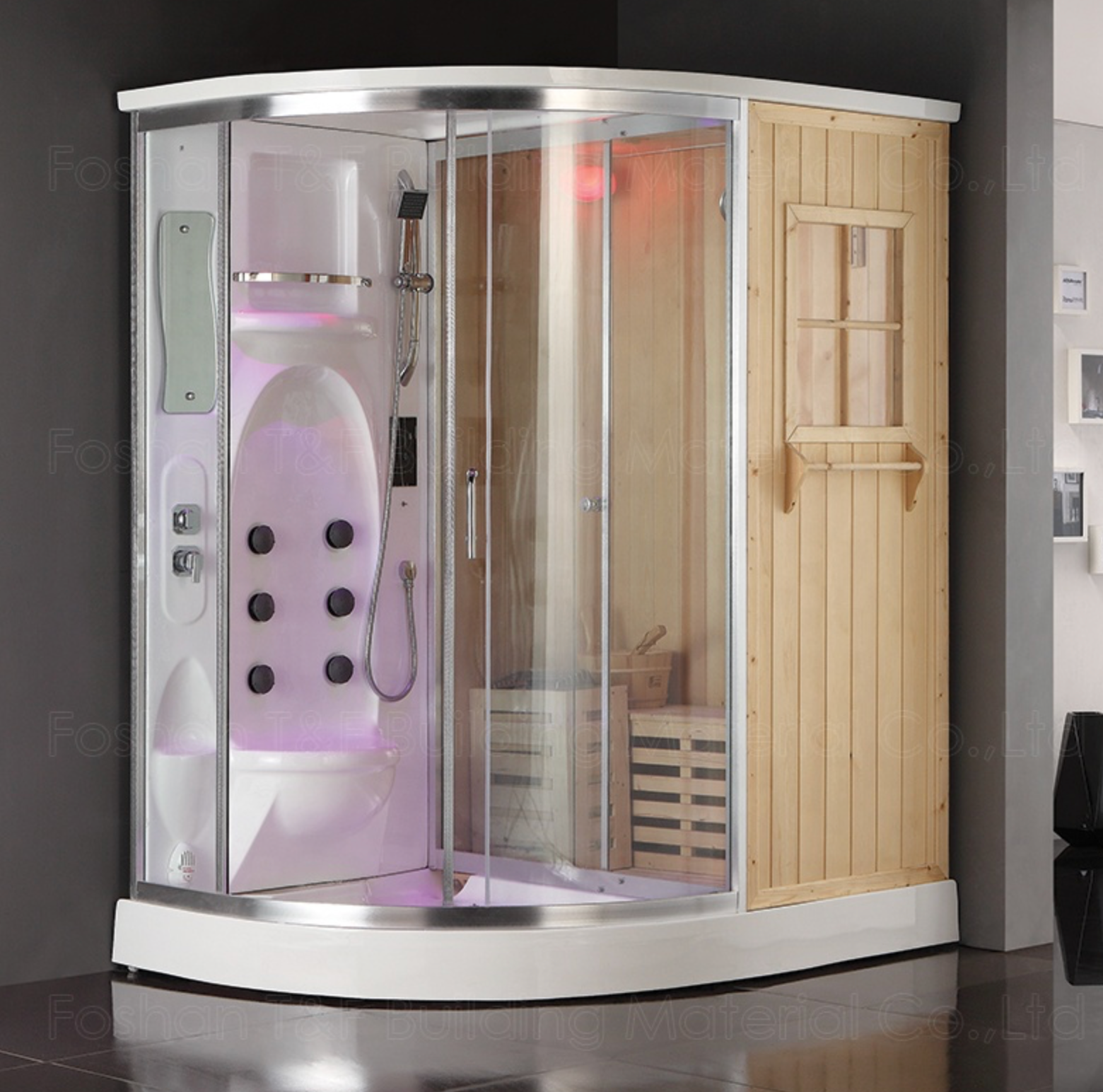 Multifunctional Smart Wooden Spa Massage Shower Cubicle Wet Steam and Dry Sauna Bath Room
